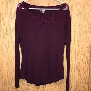 Deep purple long sleeve with lace detail